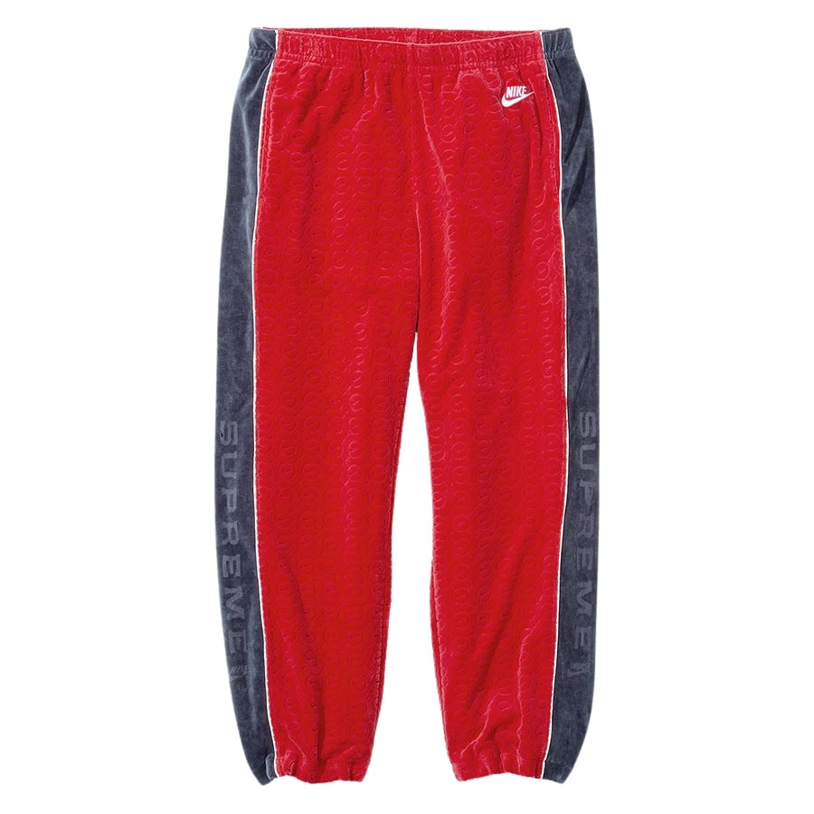 Details on Supreme Nike Velour Track Pant  from spring summer
                                                    2021 (Price is $138)