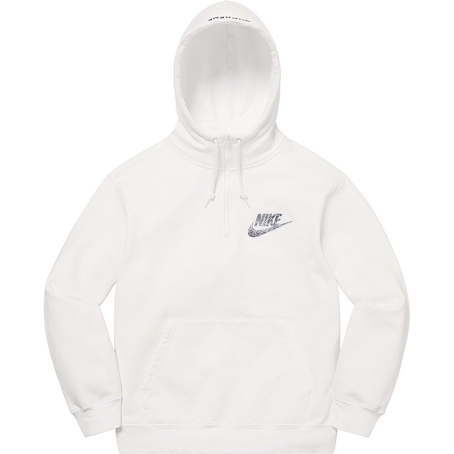 Details on Supreme Nike Half Zip Hooded Sweatshirt White from spring summer
                                                    2021 (Price is $148)