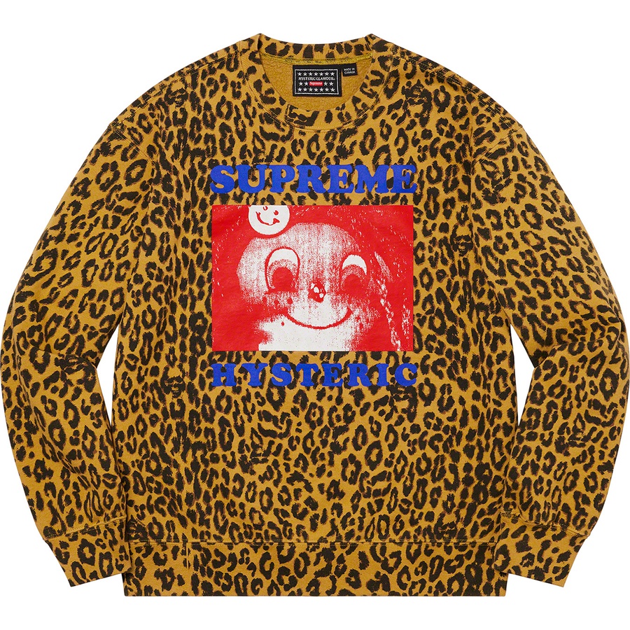 Details on Supreme HYSTERIC GLAMOUR Crewneck Leopard from spring summer
                                                    2021 (Price is $158)