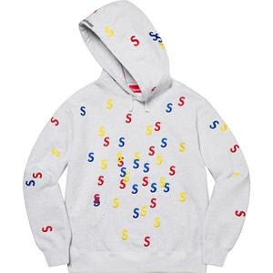 supreme embroidered s hooded sweatshirt black