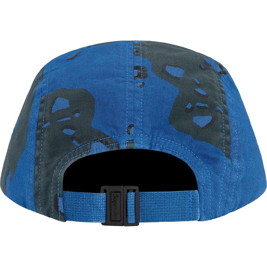 Details on Overdyed Camo Camp Cap Blue from spring summer
                                                    2021 (Price is $54)