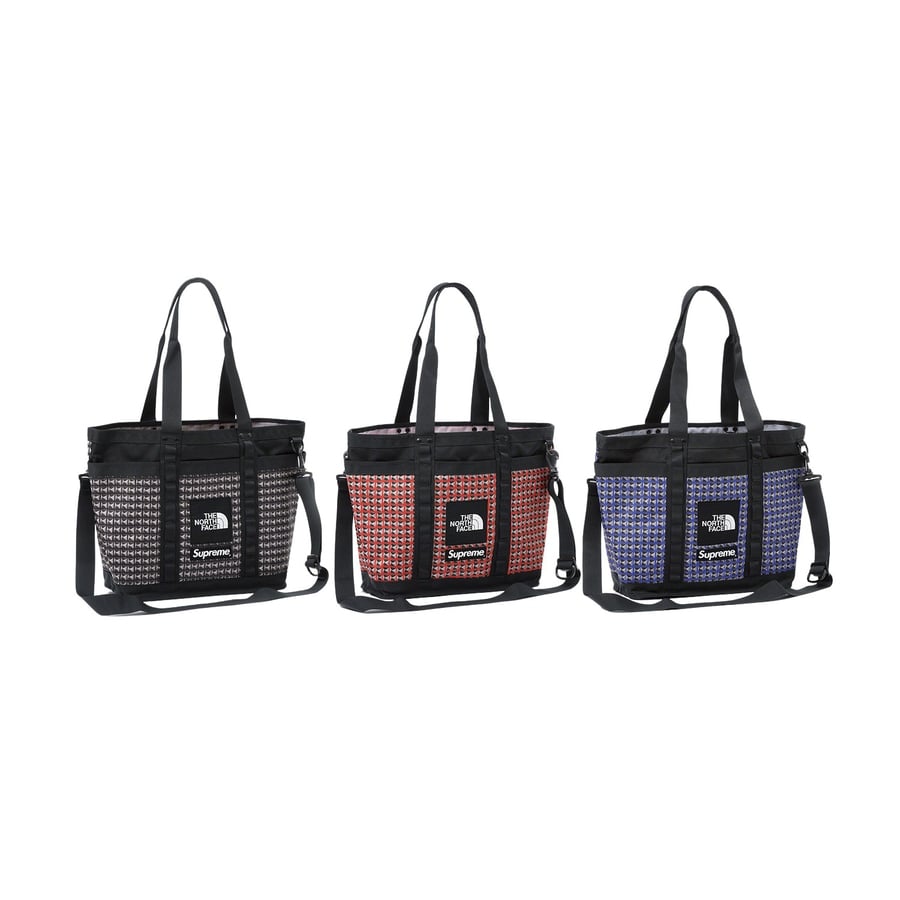 Details on Supreme The North Face Studded Explore Utility Tote from spring summer
                                            2021 (Price is $138)