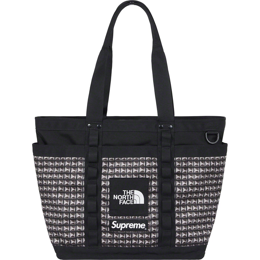 Details on Supreme The North Face Studded Explore Utility Tote Black from spring summer
                                                    2021 (Price is $138)
