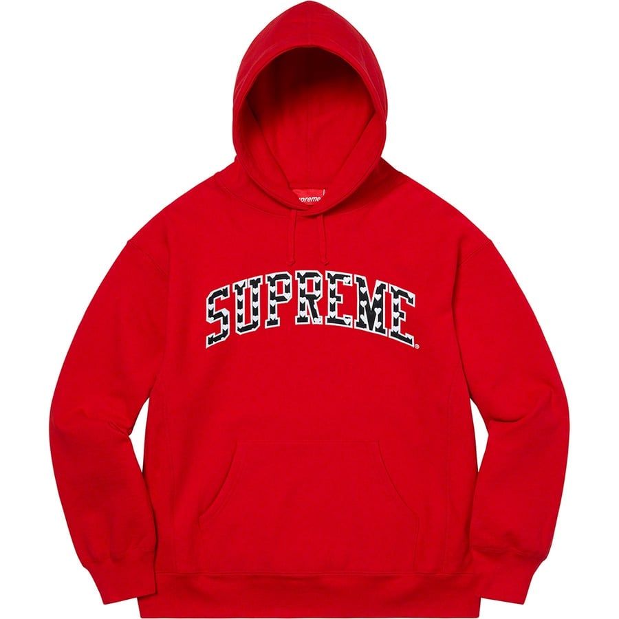 Details on Hearts Arc Hooded Sweatshirt Red from spring summer
                                                    2021 (Price is $168)
