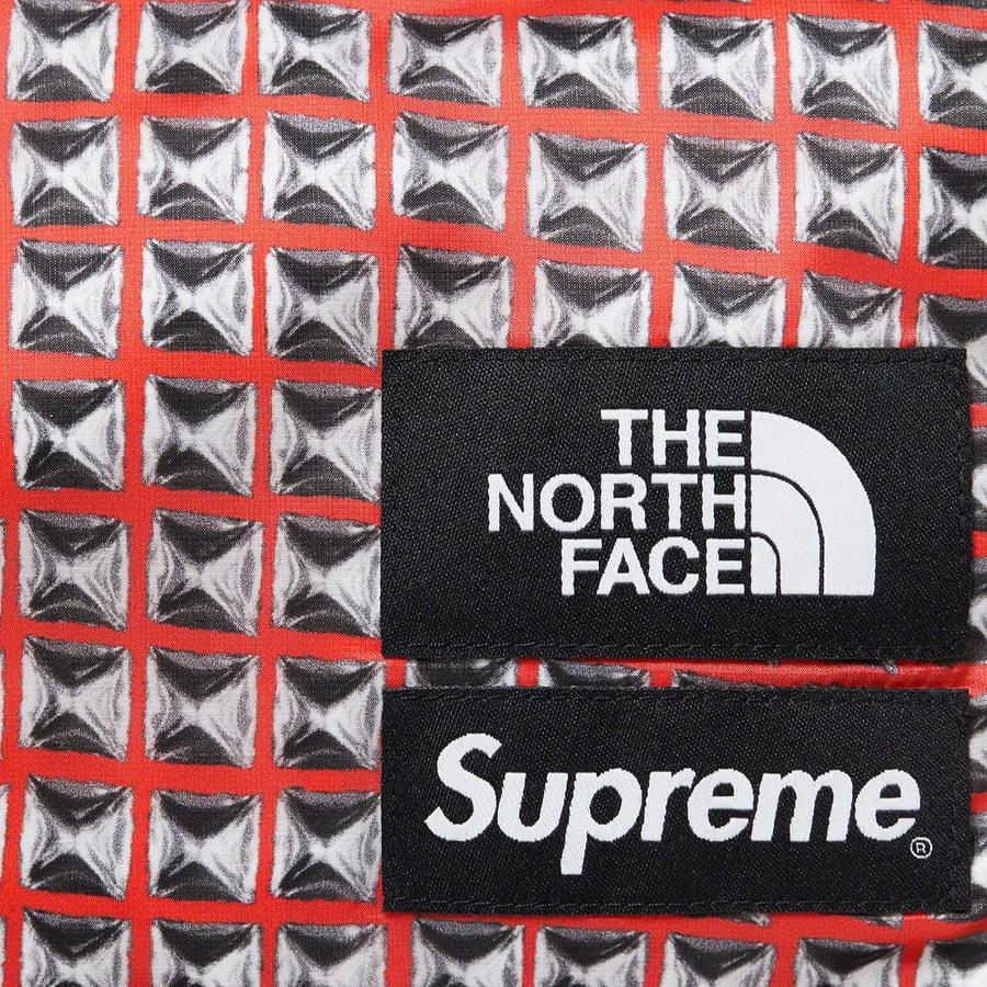 Details on Supreme The North Face Studded Nuptse Pant Red from spring summer
                                                    2021 (Price is $228)