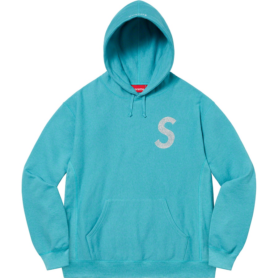Details on Swarovski S Logo Hooded Sweatshirt Light Aqua from spring summer
                                                    2021 (Price is $298)