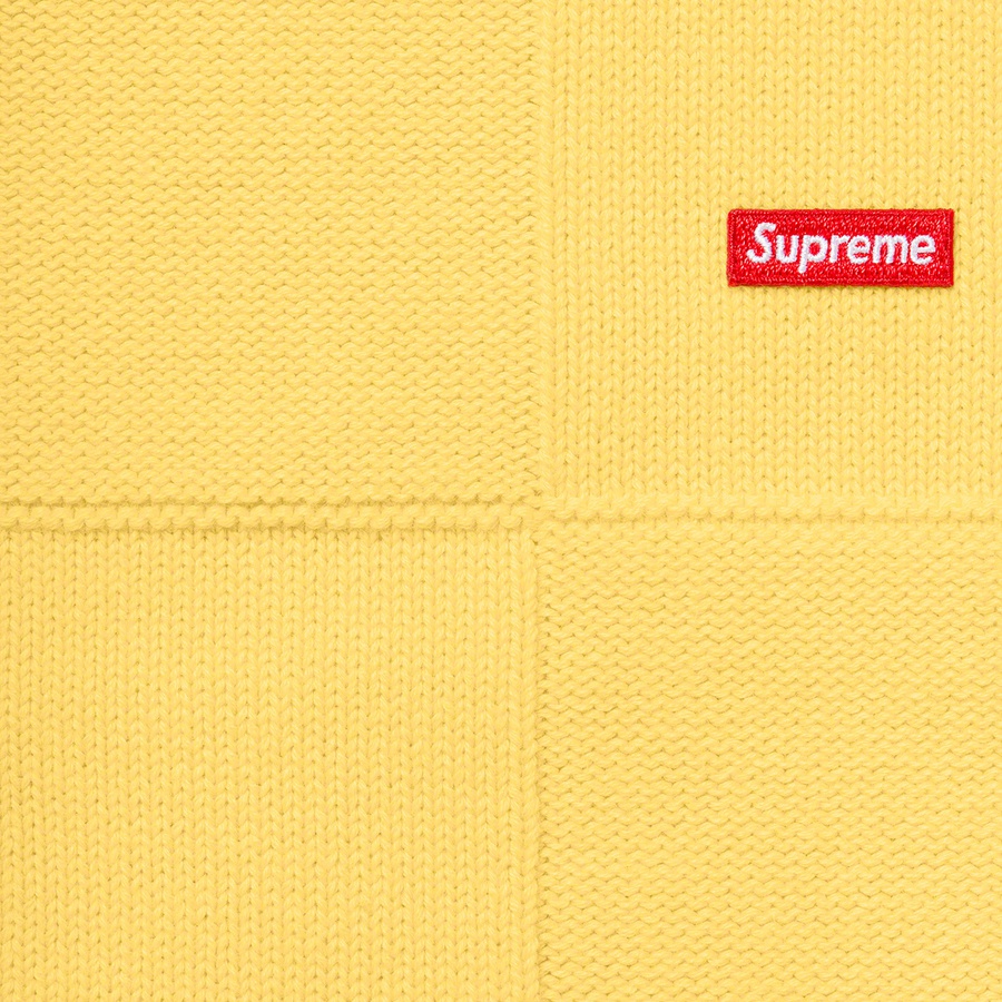 Details on Tonal Checkerboard Small Box Sweater Yellow from spring summer
                                                    2021 (Price is $138)