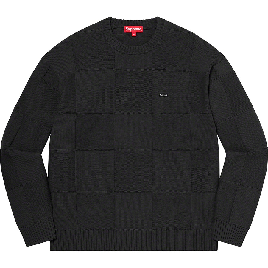 Details on Tonal Checkerboard Small Box Sweater Black from spring summer
                                                    2021 (Price is $138)