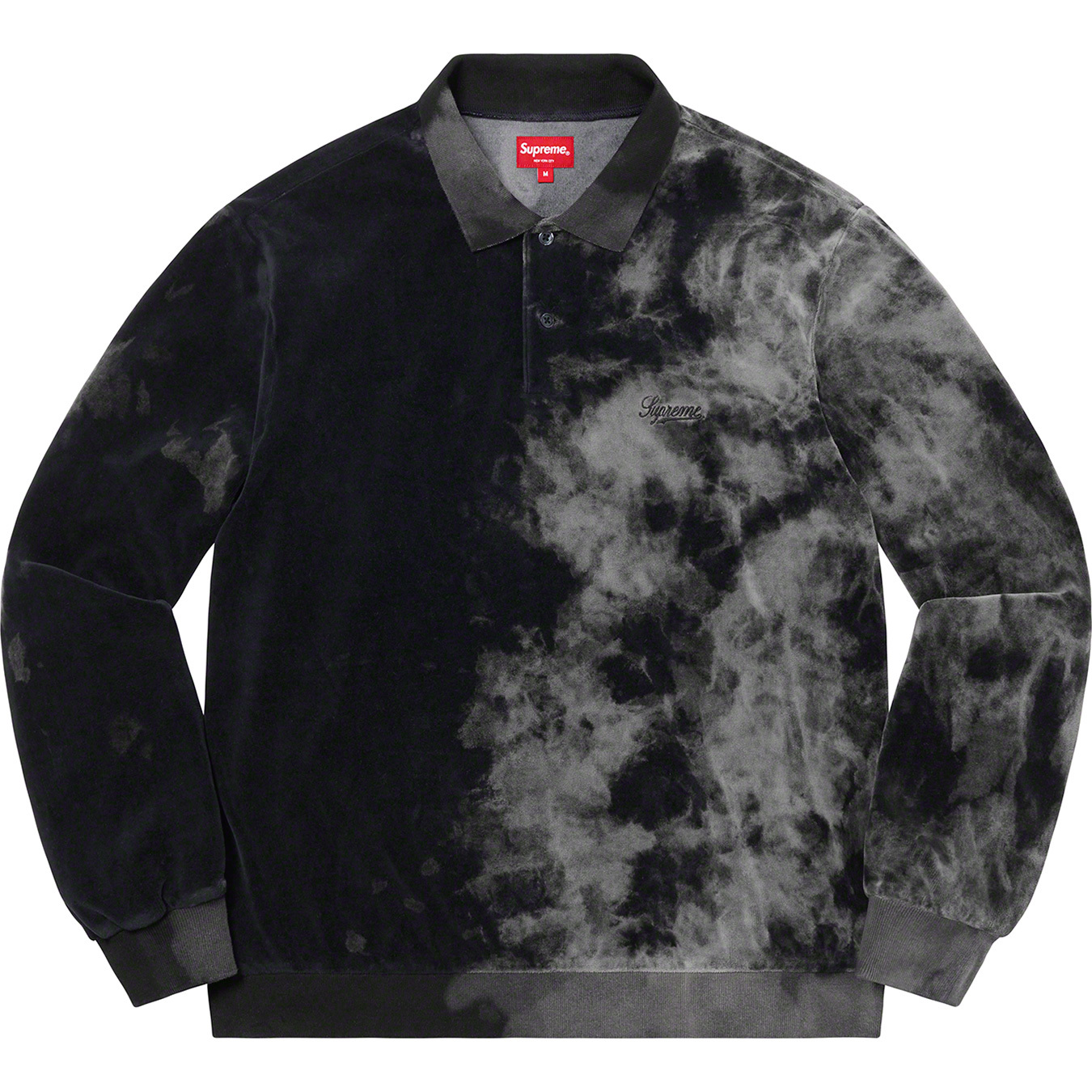 Supreme Bleached Velour L/S Polo ニットポロ全体の写真撮って頂きたいです
