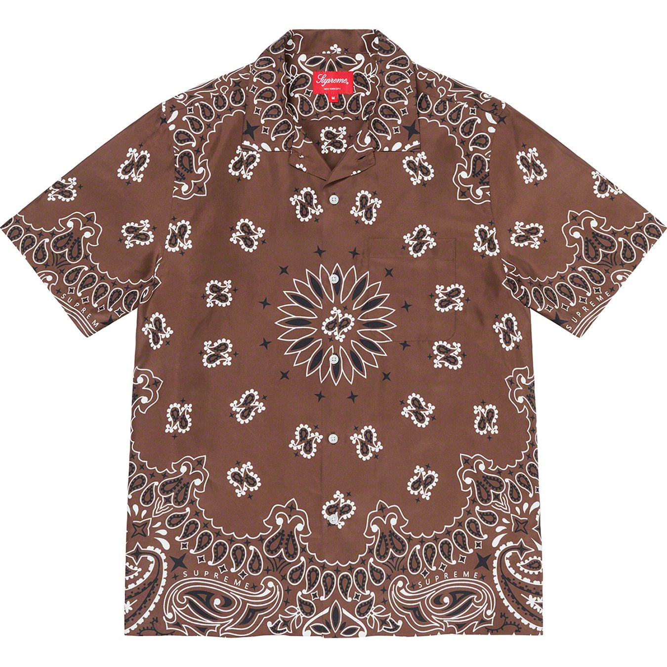 Supreme Bandana Silk S/S Shirt Brown L-