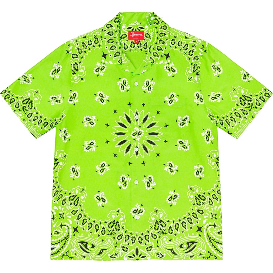 Details on Bandana Silk S S Shirt Bright Green from spring summer
                                                    2021 (Price is $158)