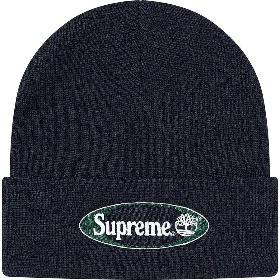 Details on Supreme Timberland Beanie Navy from spring summer
                                                    2021 (Price is $38)