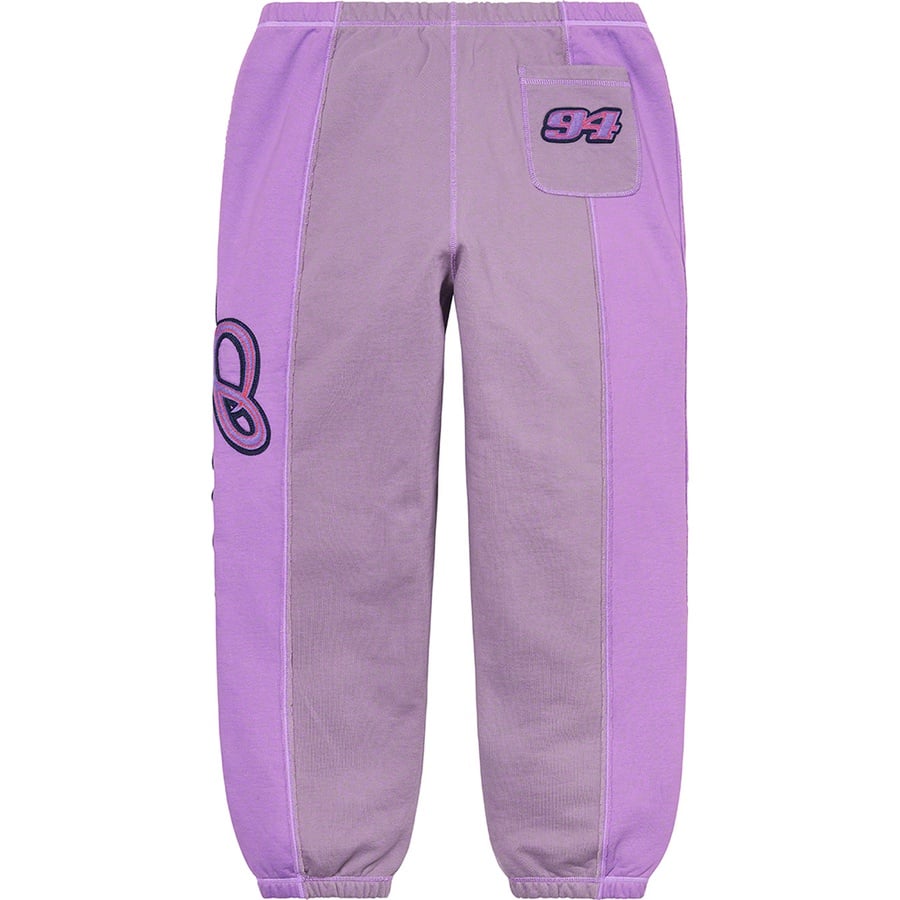 Details on Paneled Script Sweatpant Dusty Purple from spring summer
                                                    2021 (Price is $148)