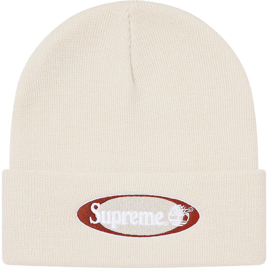 Details on Supreme Timberland Beanie Stone from spring summer
                                                    2021 (Price is $38)