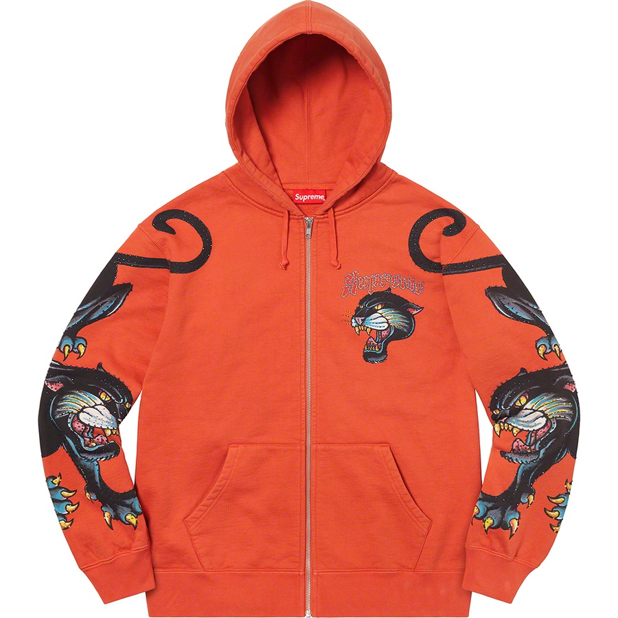 Details on Panther Zip Up Hooded Sweatshirt Burnt Orange from spring summer
                                                    2021 (Price is $168)