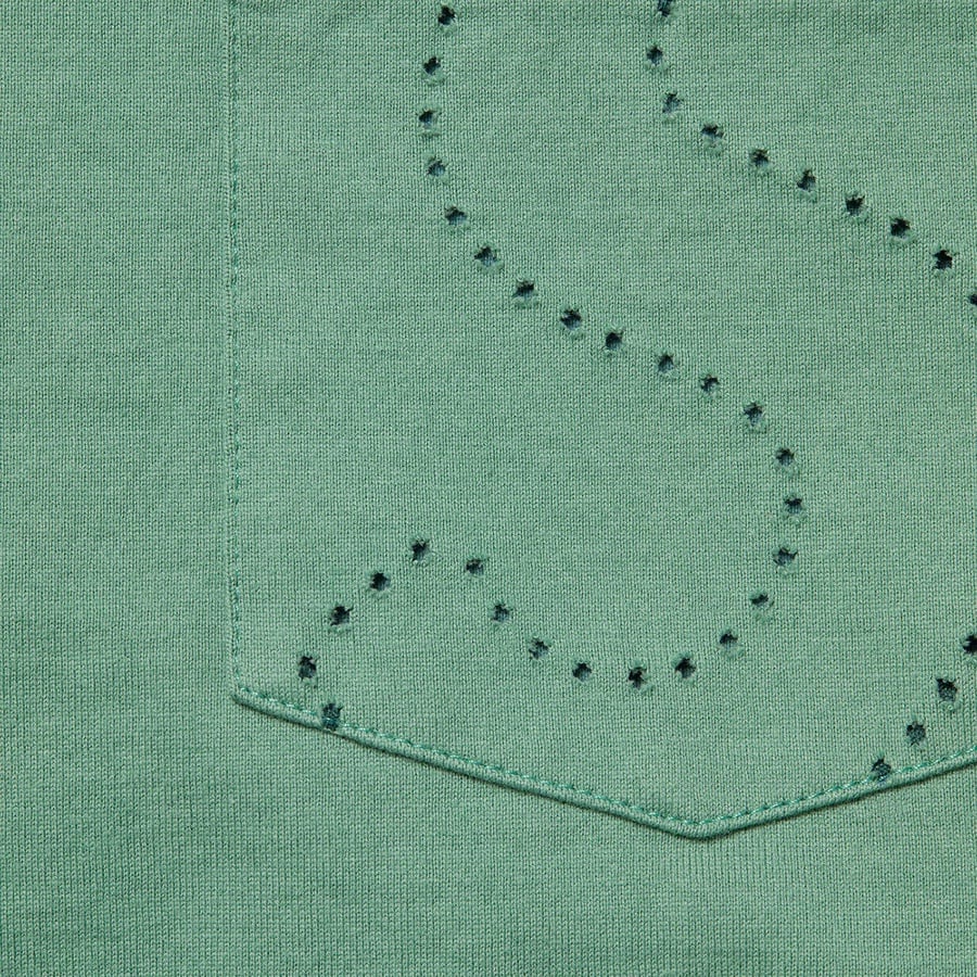 Details on Laser Cut S Logo Pocket Tee Dusty Teal from spring summer
                                                    2021 (Price is $68)