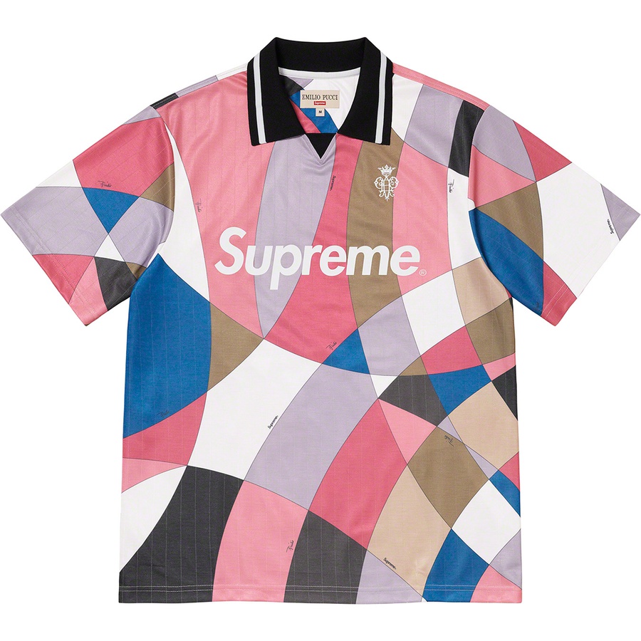 Details on Supreme Emilio Pucci Soccer Jersey Dusty Pink from spring summer
                                                    2021 (Price is $148)