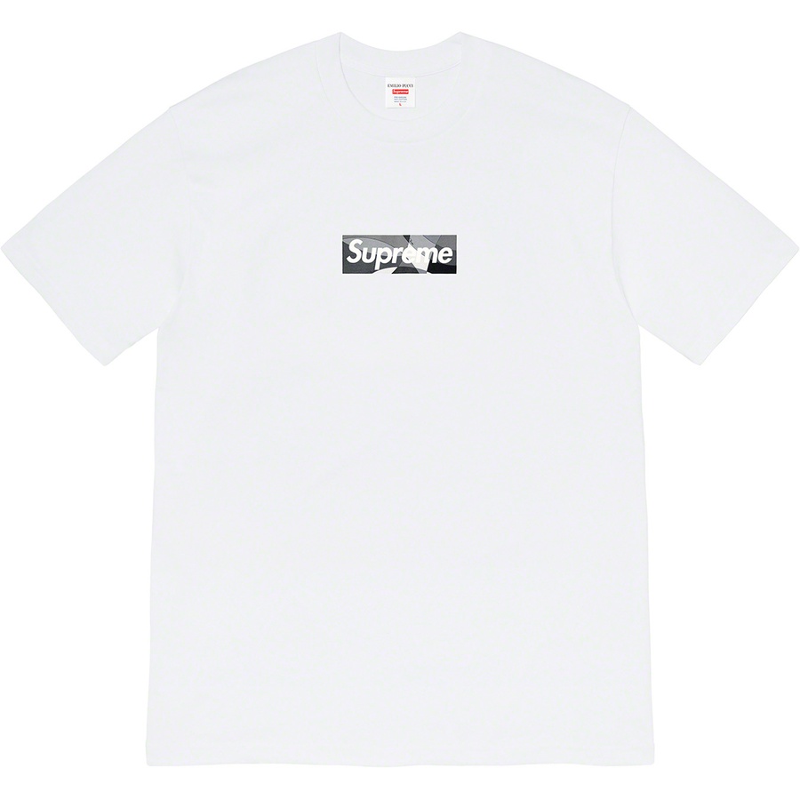Details on Supreme Emilio Pucci Box Logo Tee White/Black from spring summer
                                                    2021 (Price is $54)