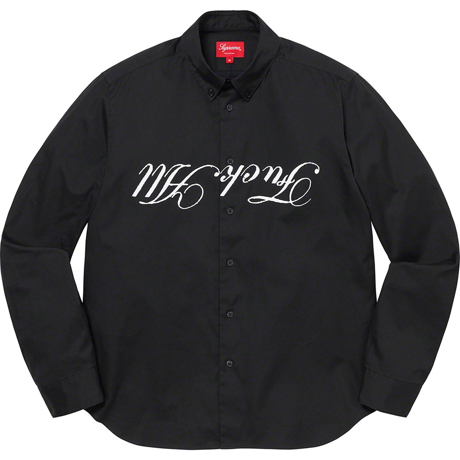 Details on Jamie Reid Supreme Fuck All Shirt Black from spring summer
                                                    2021 (Price is $148)