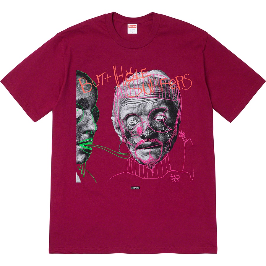 Details on Supreme Butthole Surfers Psychic Tee Dark Magenta from spring summer
                                                    2021 (Price is $44)