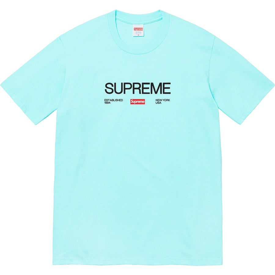 Details on Est. 1994 Tee Turquoise from fall winter
                                                    2021 (Price is $38)