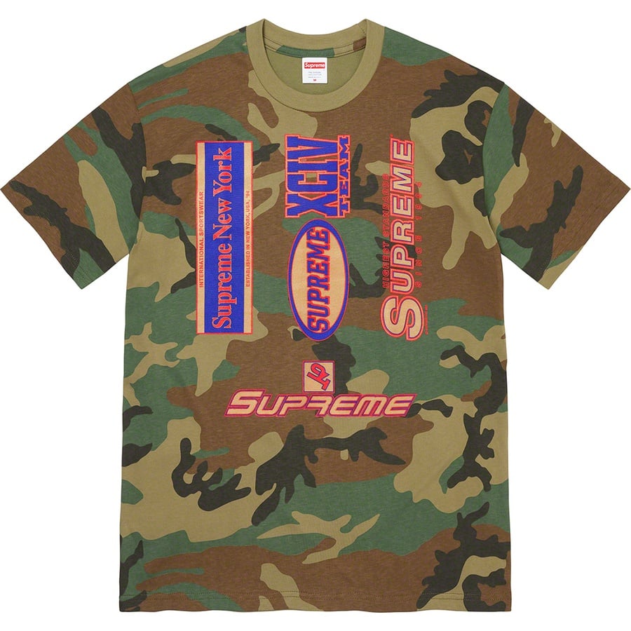 Details on Multi Logos Tee Woodland Camo from fall winter
                                                    2021 (Price is $38)