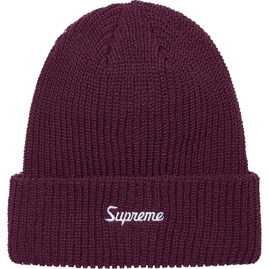Details on Loose Gauge Beanie Eggplant from fall winter
                                                    2021 (Price is $38)