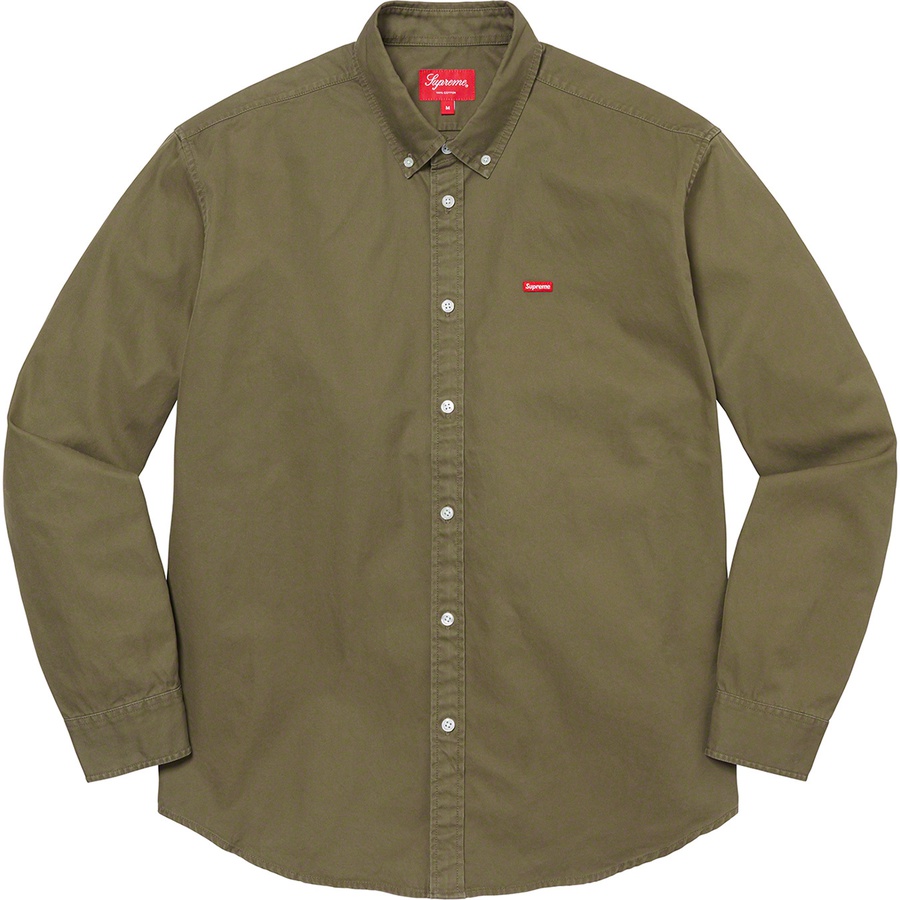Details on Small Box Twill Shirt Olive from fall winter
                                                    2021 (Price is $128)