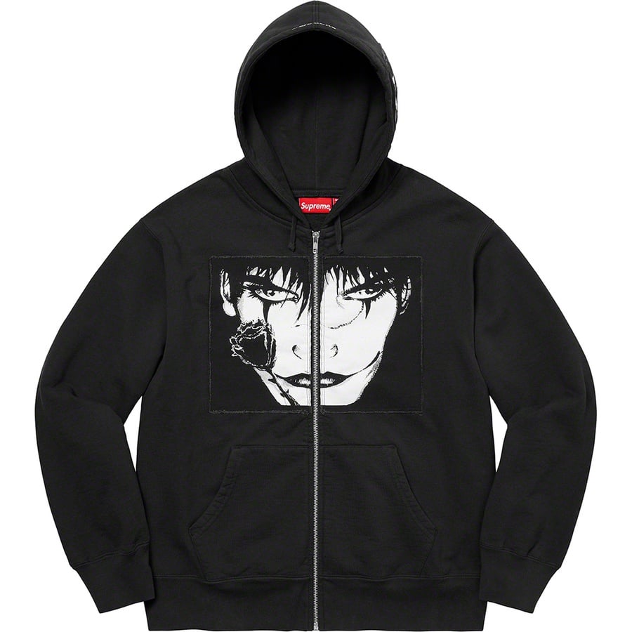 Details on Supreme The Crow Zip Up Hooded Sweatshirt Black from fall winter
                                                    2021 (Price is $178)