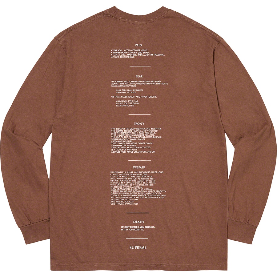Details on Supreme The Crow L S Tee Brown from fall winter
                                                    2021 (Price is $54)