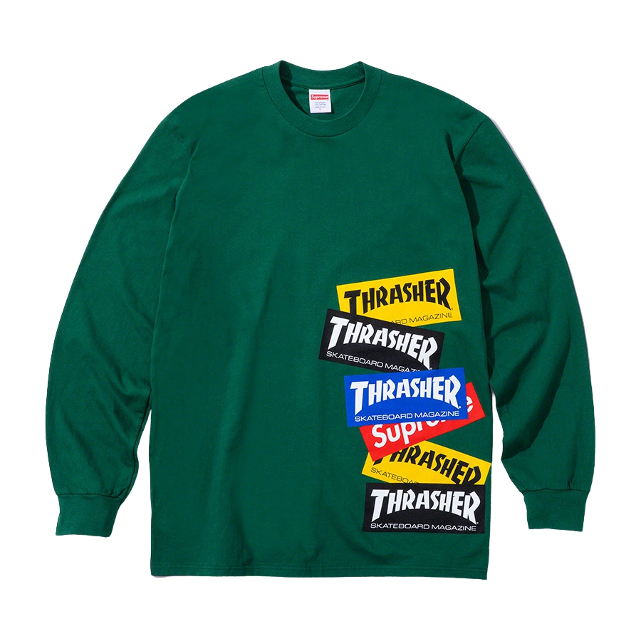 Details on Supreme Thrasher Multi Logo L S Tee  from fall winter
                                                    2021 (Price is $54)