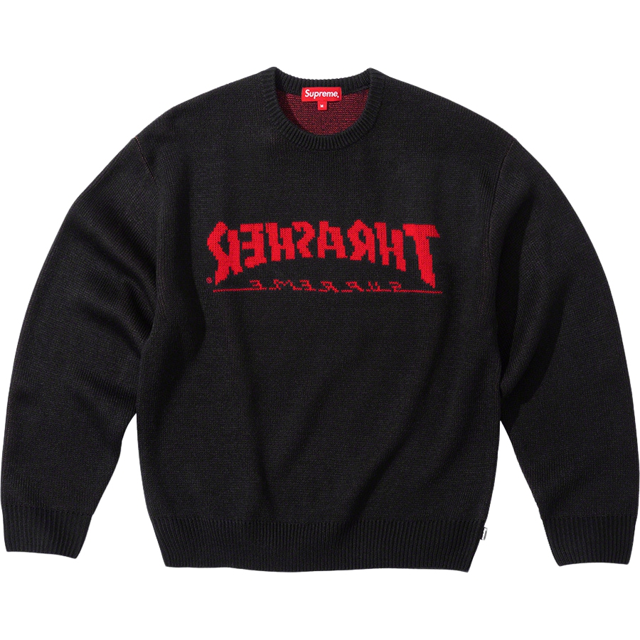 Details on Supreme Thrasher Sweater  from fall winter
                                                    2021 (Price is $168)