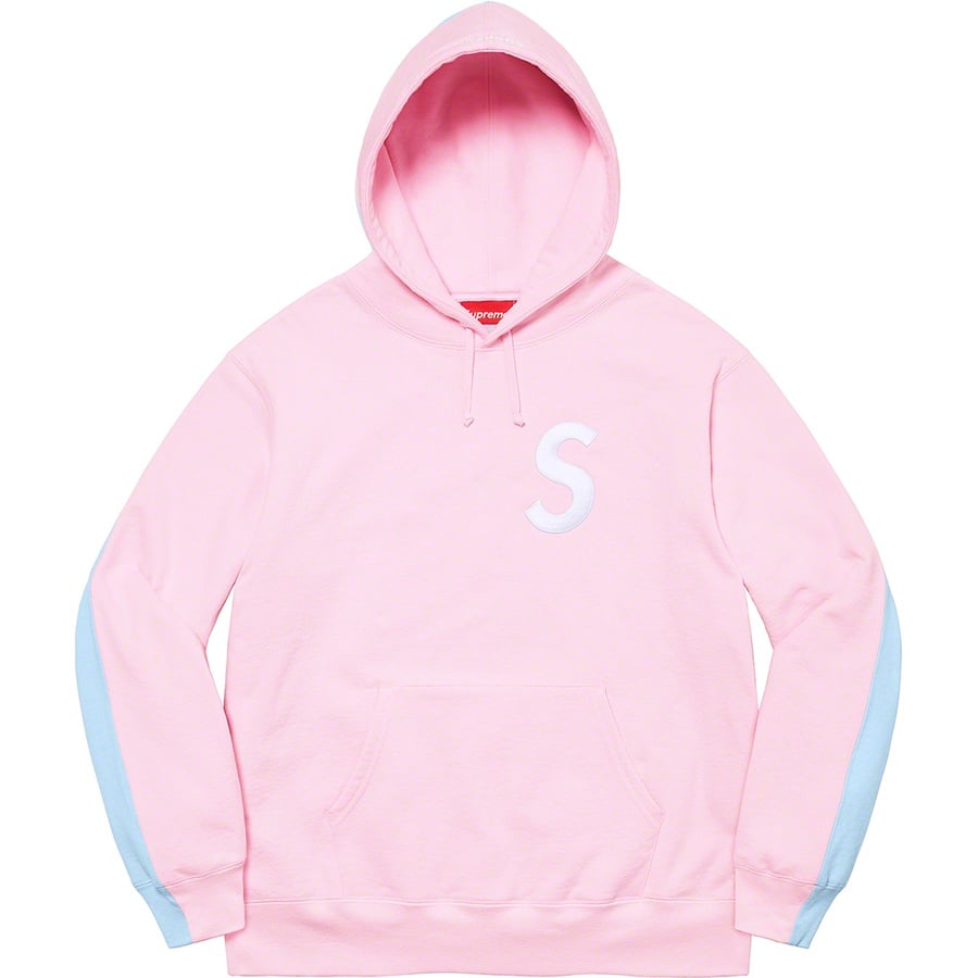 Details on S Logo Split Hooded Sweatshirt Light Pink from fall winter
                                                    2021 (Price is $168)
