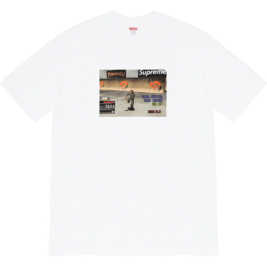 Details on Supreme Thrasher Game Tee White from fall winter
                                                    2021 (Price is $44)