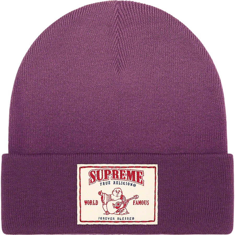 Details on Supreme True Religion Beanie Purple from fall winter
                                                    2021 (Price is $40)
