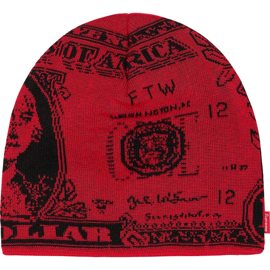 Details on Dollar Beanie Red from fall winter
                                                    2021 (Price is $38)