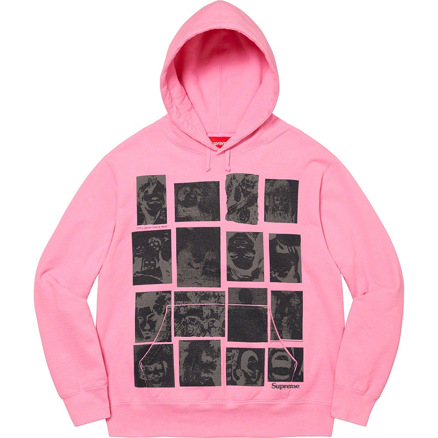 Details on Collage Grid Hooded Sweatshirt Pink from fall winter
                                                    2021 (Price is $168)