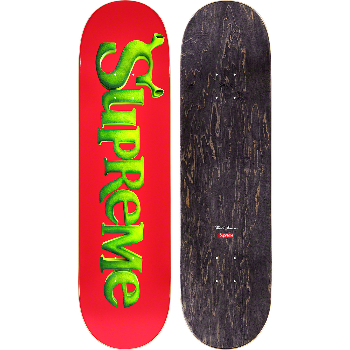 Supreme x Shrek Skateboard Deck Red