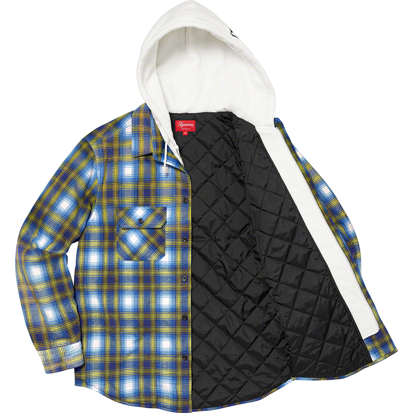 SUPREME 21aw Hooded Flannel Zip Up Shirt-