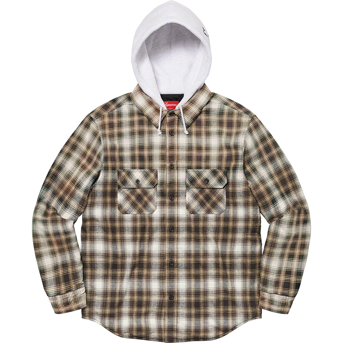 supreme Hooded Flannel Zip Up Shirt