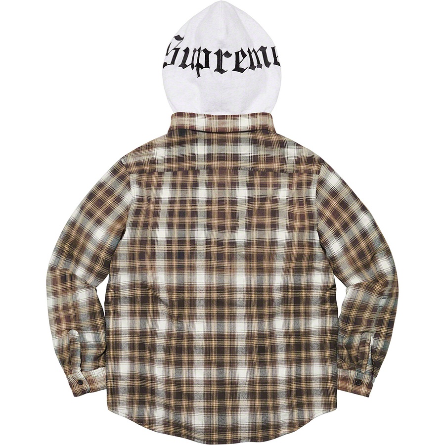 Supreme Hooded Flannel Zip Up Shirt 黒L