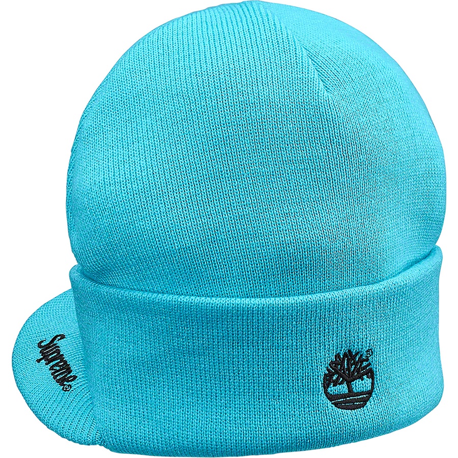 Details on Supreme Timberland Radar Beanie Blue from fall winter
                                                    2021 (Price is $38)