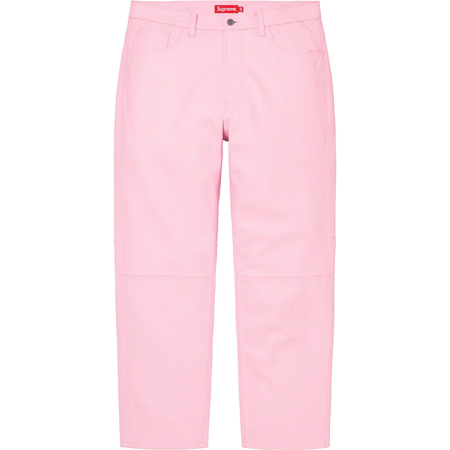 Details on Leather 5-Pocket Jean Pink from fall winter
                                                    2021 (Price is $398)