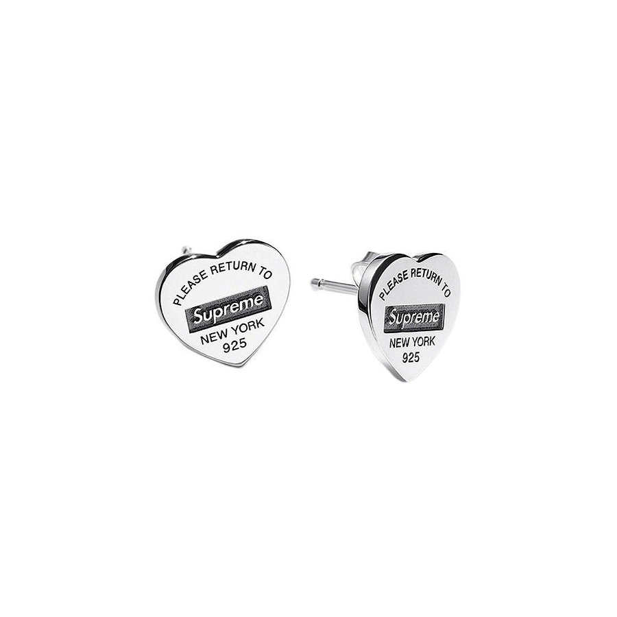 Details on Supreme Tiffany & Co. Return to Tiffany Heart Tag Stud Earrings (Set of 2) from fall winter
                                            2021 (Price is $300)