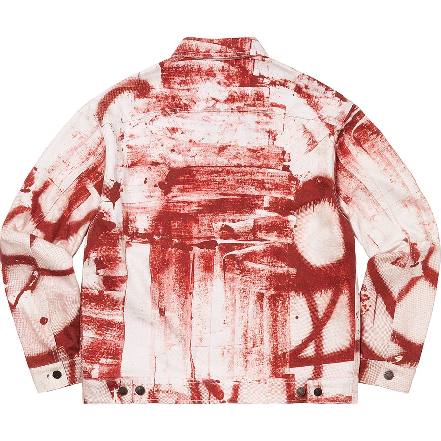 Details on Christopher Wool Supreme Denim Work Jacket Red from fall winter
                                                    2021 (Price is $228)