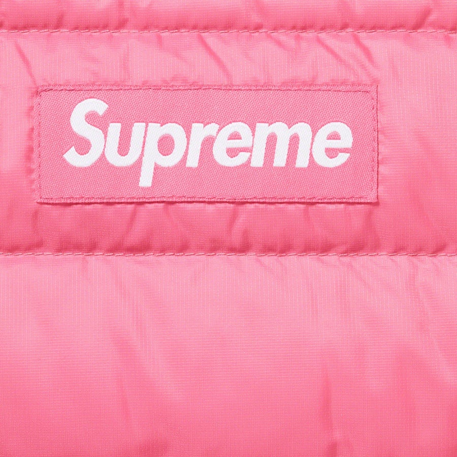 Details on Micro Down Half Zip Hooded Pullover Pink from fall winter
                                                    2021 (Price is $238)