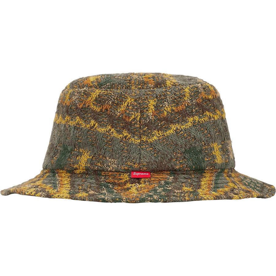 Details on Supreme Missoni Crusher Olive from fall winter
                                                    2021 (Price is $98)