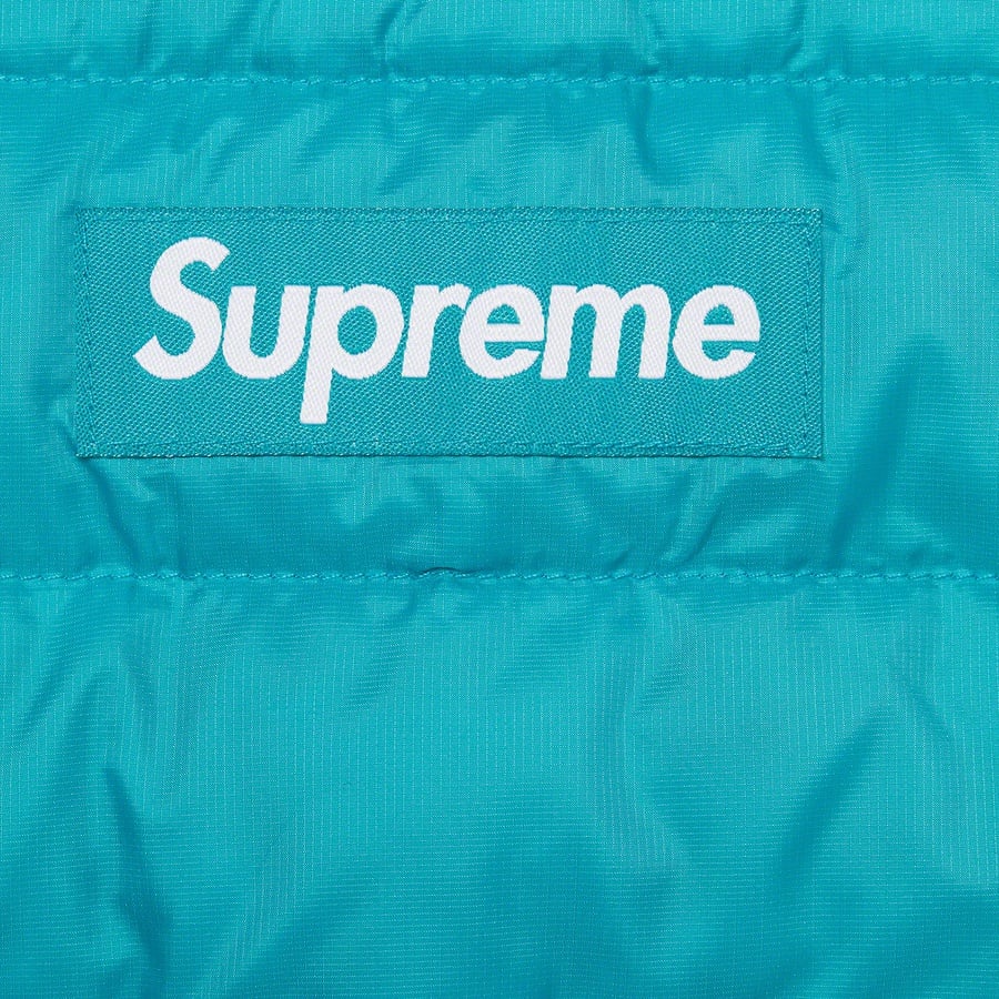 Details on Micro Down Half Zip Hooded Pullover Teal from fall winter
                                                    2021 (Price is $238)