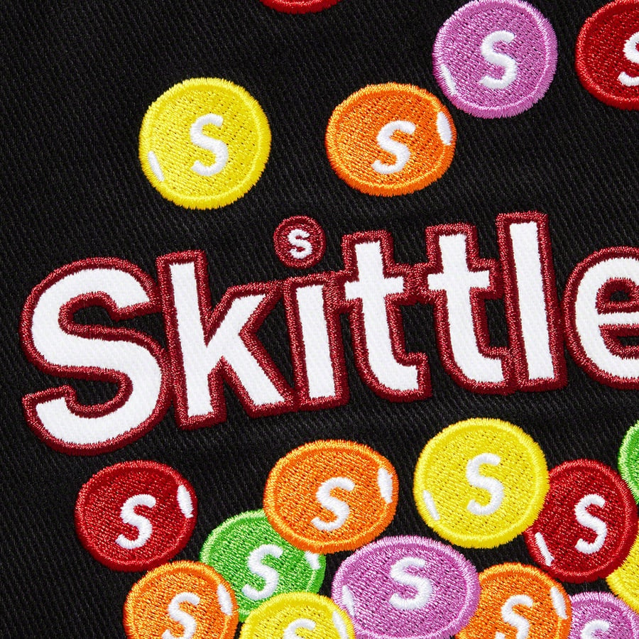 Details on Supreme Skittles <wbr>Mitchell & Ness Varsity Jacket Black from fall winter
                                                    2021 (Price is $368)