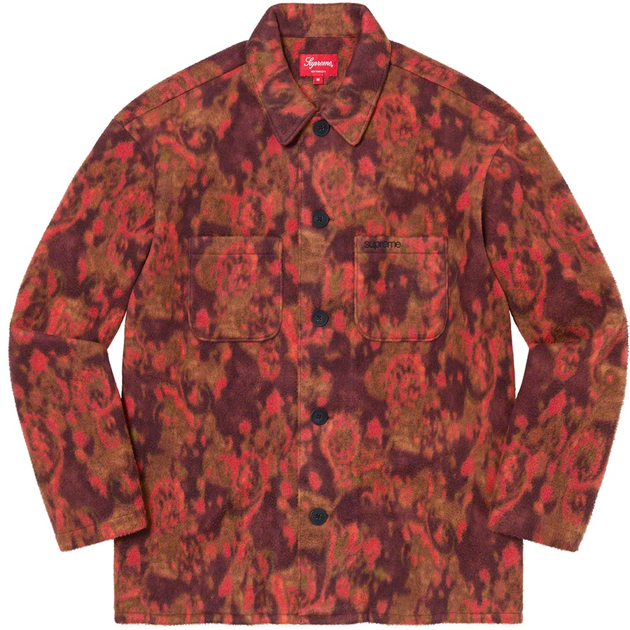 Details on Paisley Fleece Shirt Red from fall winter
                                                    2021 (Price is $138)